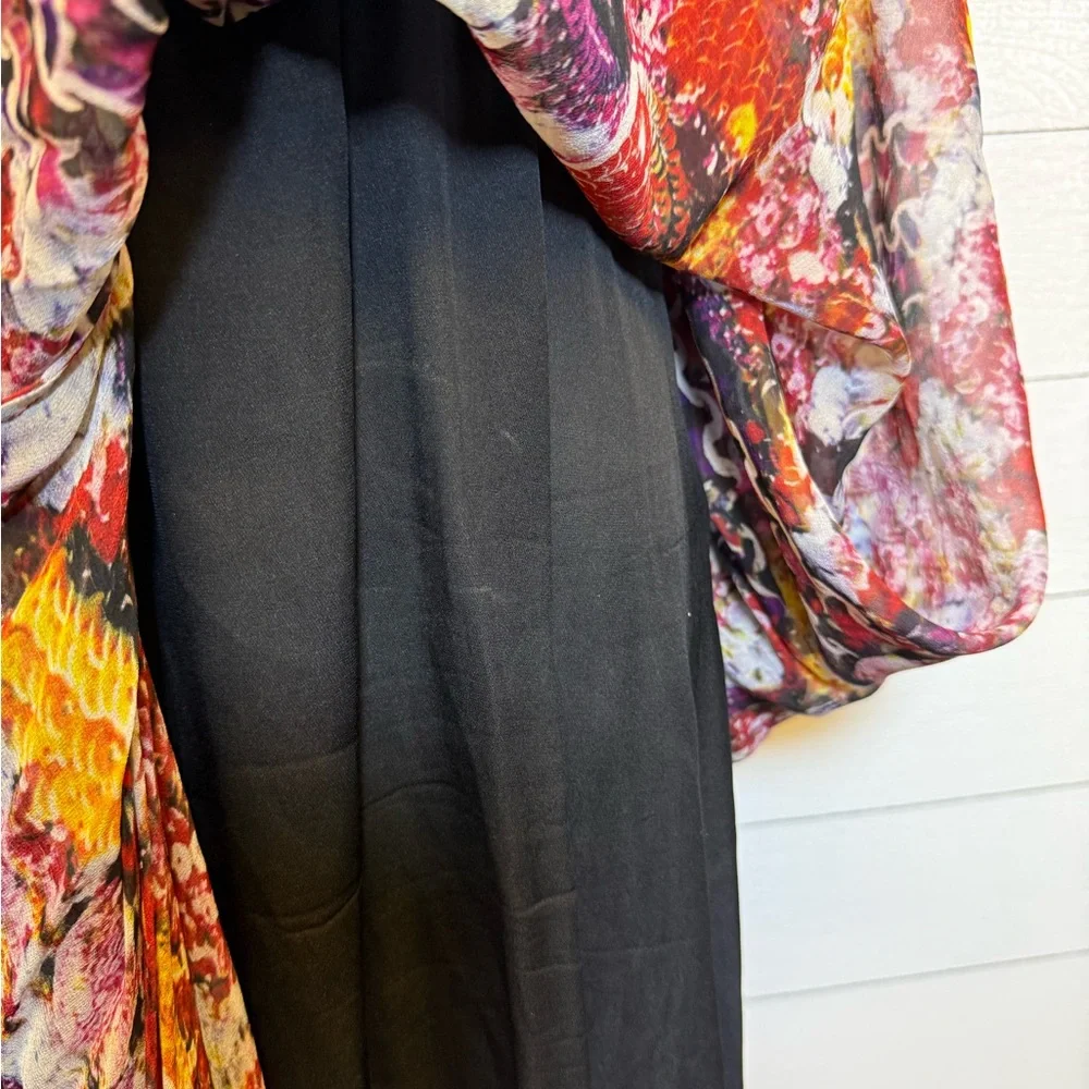 Diane Von Furstenberg Print Sheer Silk Mini Dress with Lining size 14 - Picture 5 of 11